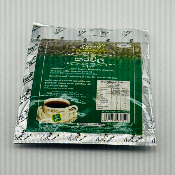 Jeevi Karawila Herbal Tea 20g (10 Tea Bags) | Sri Lankan Bitter Gourd Tea