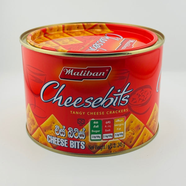 Maliban Cheesebits Tin 245g Tangy Cheese Crackers
