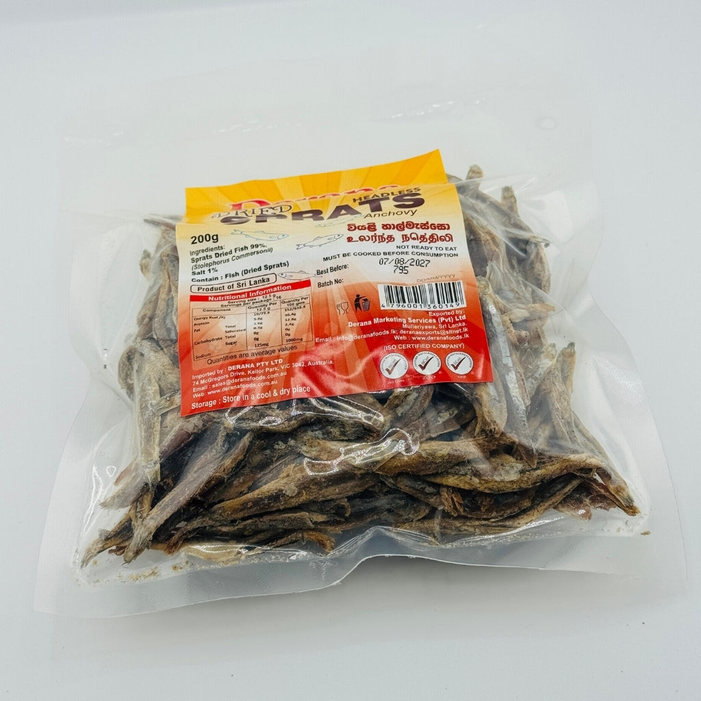 Derana Dried Sprats Headless 200g