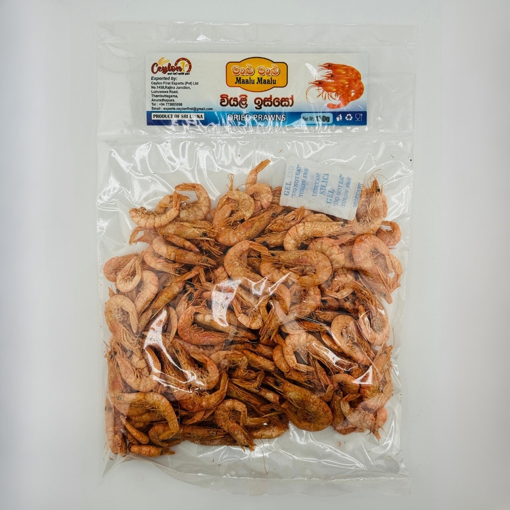 Ceylon 1st Dried Prawns 150g naturally dried prawns in sealed pack