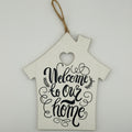 Welcome Home Sign Wooden House Hanging Wall Decor