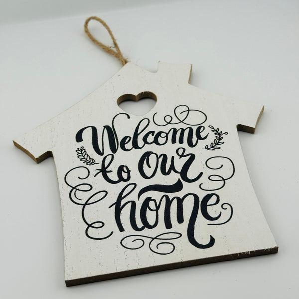 Rustic Welcome Home Sign Farmhouse Wooden Wall Hanging