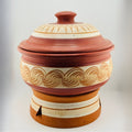 Traditional Clay Cooking Pot with Lid and Stove Base