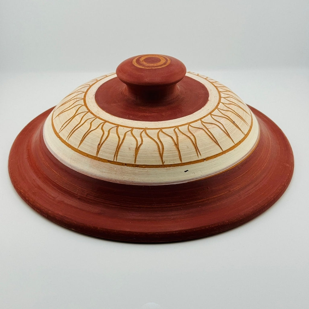 Traditional Terracotta Clay Pot Lid Detail