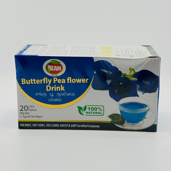 DEAN Butterfly Pea Flower Drink 20 tea bags box - 100% natural herbal tea front view