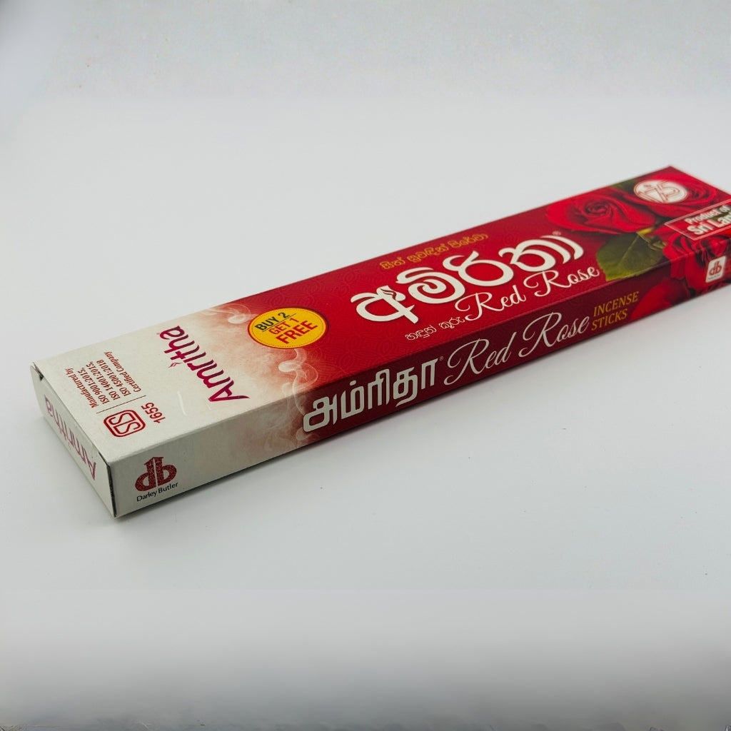 Amritha Red Rose Incense Sticks pack with red rose fragrance