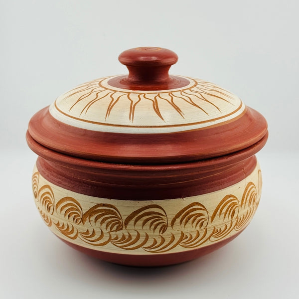 Buffet clay pot with lid handcrafted Sri Lankan traditional design