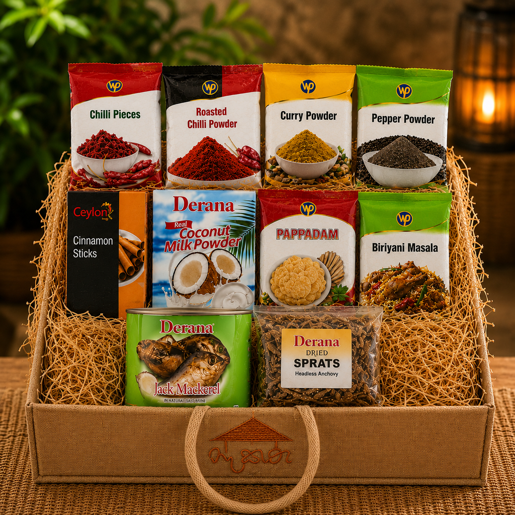 Sri Lankan Spice Gift Hamper with Authentic Sri Lankan Spices and Grocery Essentials