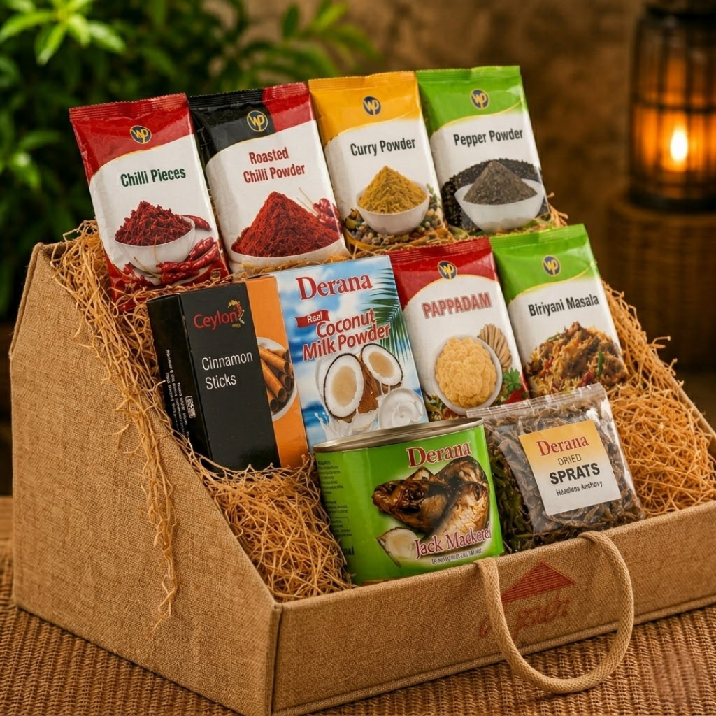 Nakatha Gift Pack 02 Sri Lankan Food Hamper in Reusable Jute Gift Bag