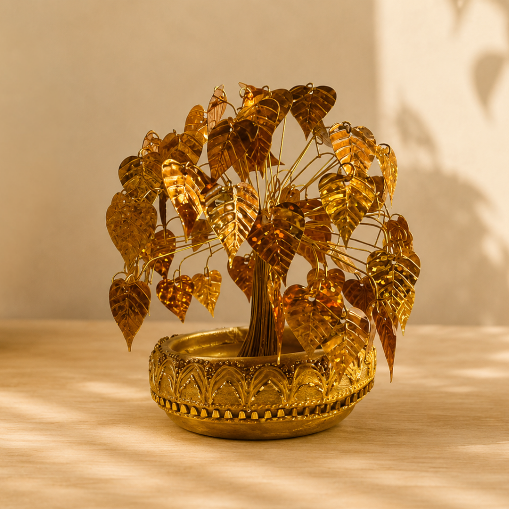 Green and Gold Bodhi Tree Decoration