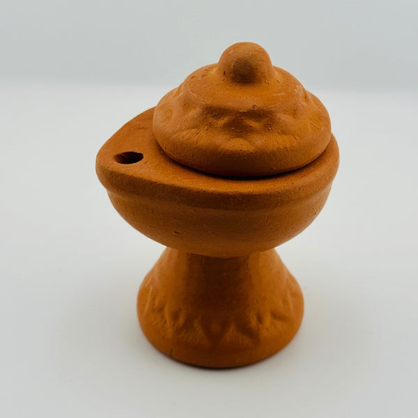Clay Lamp with Stand and Lid